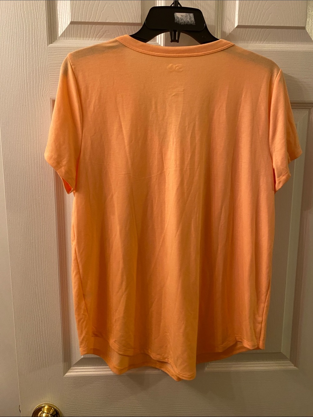 SO V-Neck Short Sleeve Tee in Peach Orange - Picture 3 of 3